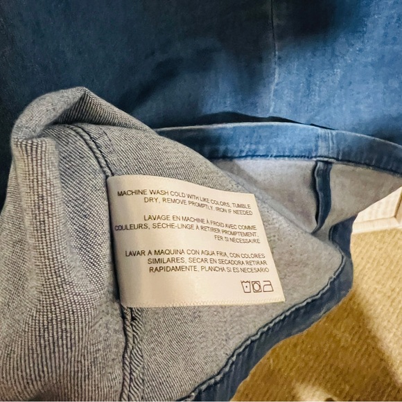 AG Adriano Goldschmied Ombré Denim Stretch Top - Size Large - Picture 10 of 10